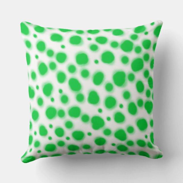 dalmatinische Punkteschrift für grüne Tiere Kissen (Rückseite)