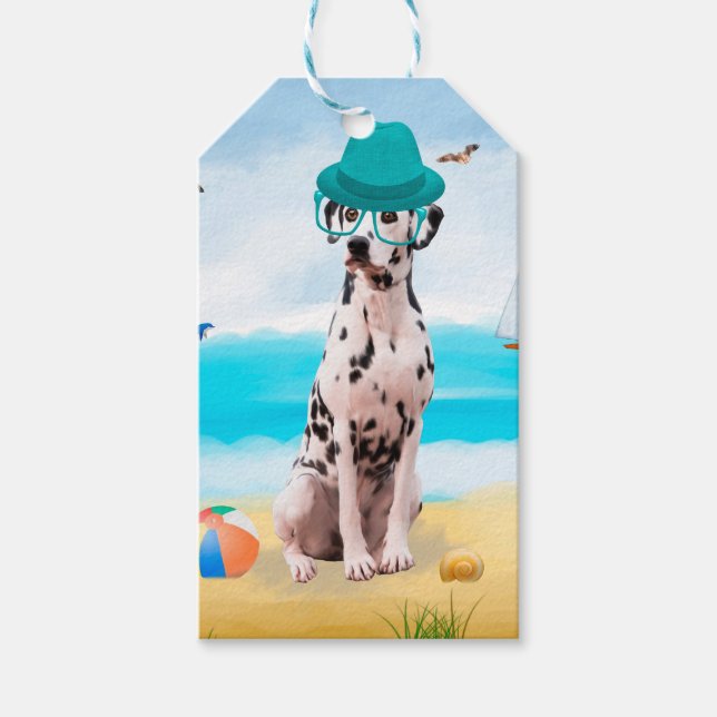 Dalmation Dog on Beach Geschenkanhänger (Vorderseite)