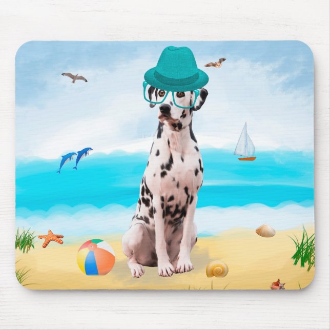 Dalmation Dog on Beach Mousepad (Vorne)
