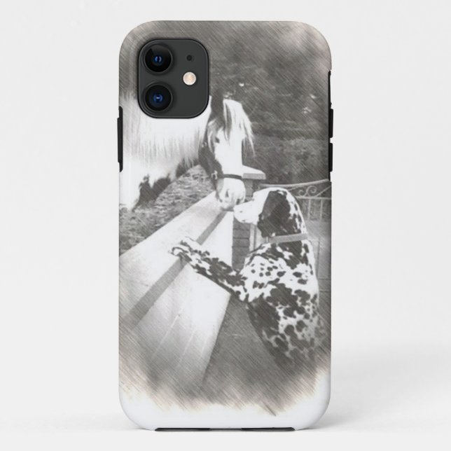 Dalmation Hundtransportwagen mit Pferd Case-Mate iPhone Hülle (Rückseite)
