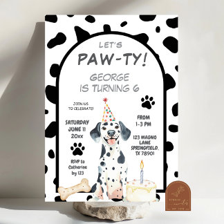 Dalmierung Let's Paw-ty Birthday Einladung
