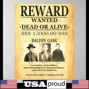 Dalton Gang Reward Gewollt Poster