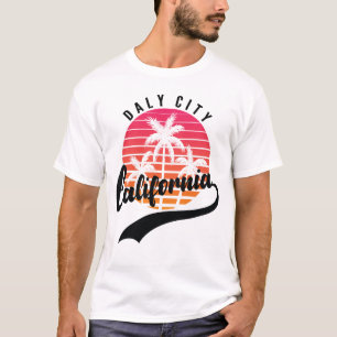 Daly City, Retro-Sonnenuntergang Herren T-Shirt