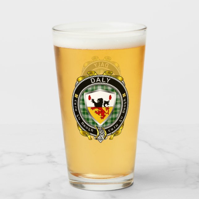 Daly/O'Daly Irish Shield Beer Glass Glas (Vorne (Gefüllt))