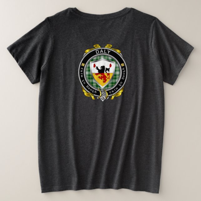 Daly/O'Daly Irish Shield Women's Große Größe T-Shirt (Design Rückseite)