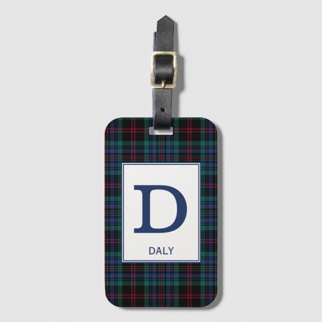 Daly Tartan Kariertes Muster Gepäckanhänger (Vorderseite Vertikal)
