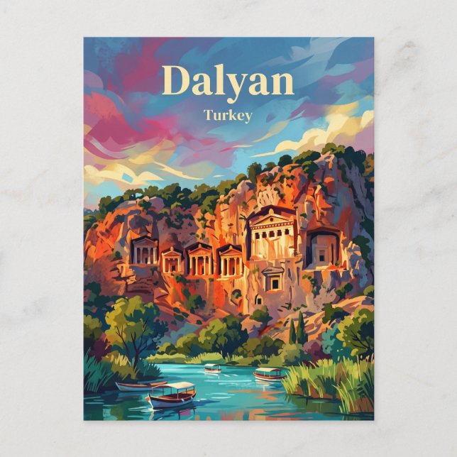 Dalyan - Felsgräber Türkei Postkarte (Vorderseite)