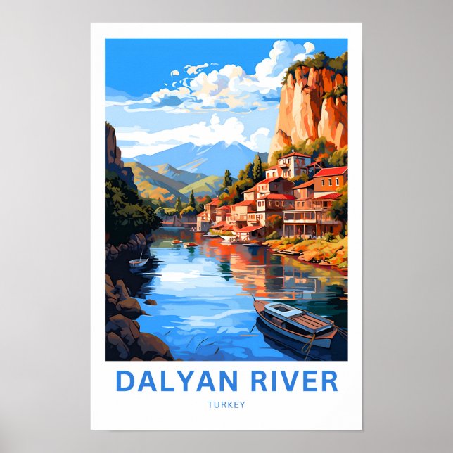 Dalyan River Turkey Travel Print Poster (Vorne)