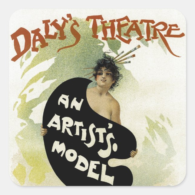 Daly's Theater ~ Ein Kunstmodell Quadratischer Aufkleber (Vorderseite)