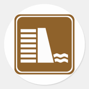 Dam- oder Staudammsignierung Runder Aufkleber