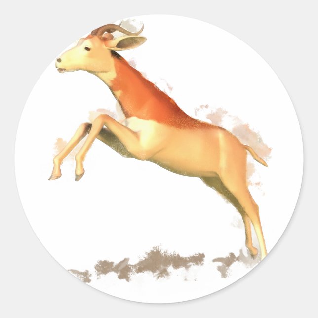 Dama Gazelle Runder Aufkleber (Vorderseite)