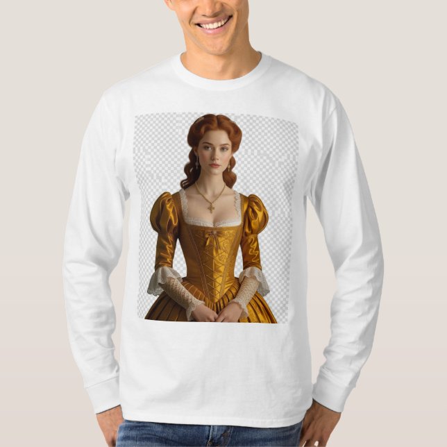 “Dama Renacentista Dorada – Arte Elegante y Realis T-Shirt (Vorderseite)