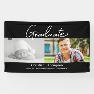 Damals und Heute Abschlussfoto und Babyfoto Banner