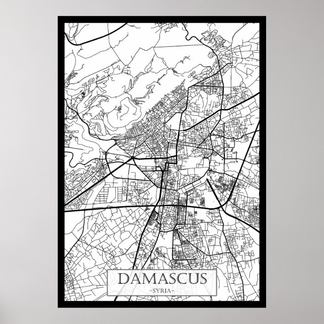 Damascus Syria City Map Poster (Vorne)