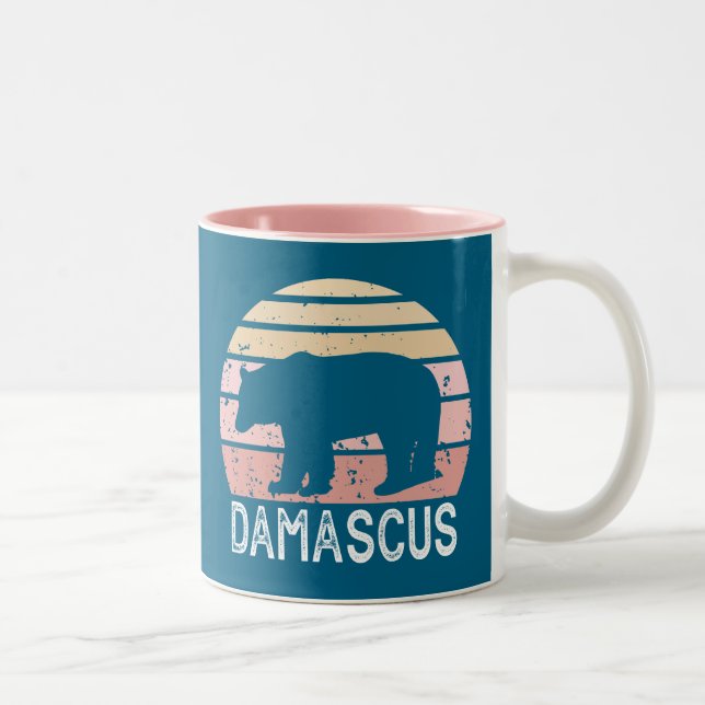 Damascus Virginia Retro Bear Zweifarbige Tasse (Rechts)