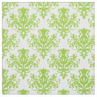 Damask 02 Muster - Martian Green on White
