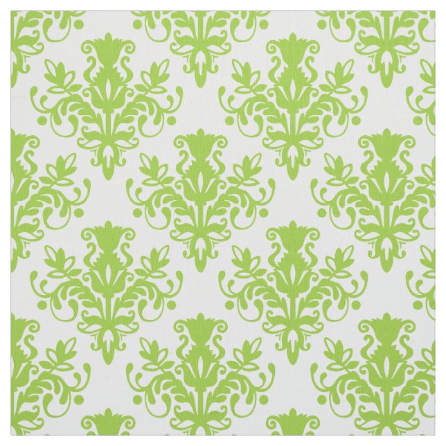 Damask 02 Muster - Martian Green on White Stoff (Muster)
