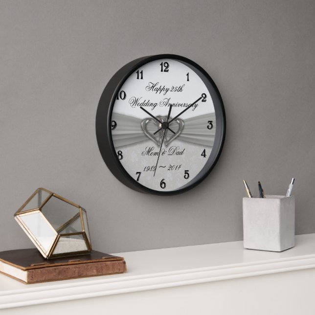 Damask 25. Hochzeitstag Mauer Uhr (Büro)