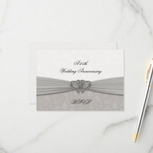 Damask 25. Hochzeitstag UAWG RSVP Karte