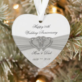 Damask 25. Jahrestag der Hochzeit Acrylschmuck Ornament