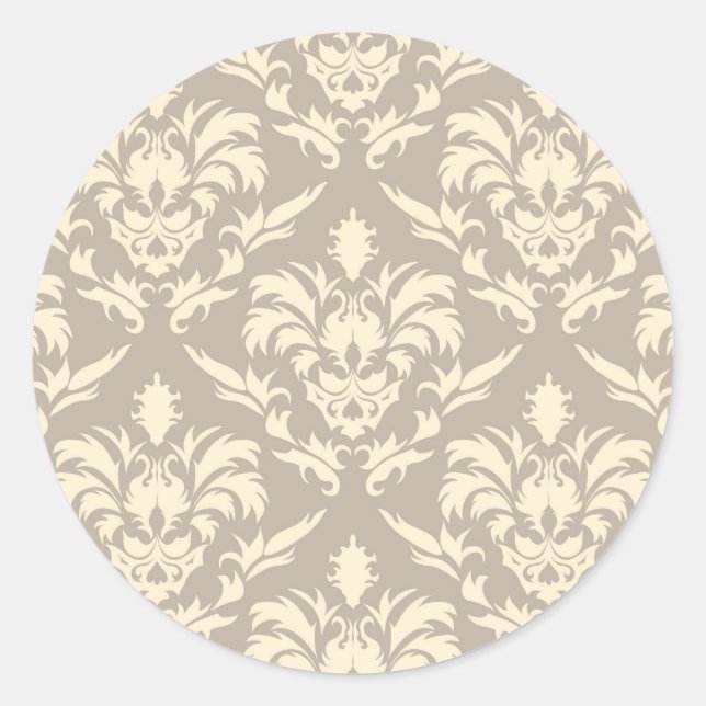 Damask 2 runder aufkleber (Vorderseite)