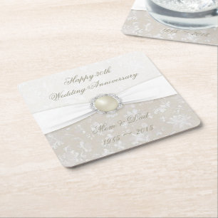 Damask 30. Untersetzer zum Hochzeitstag