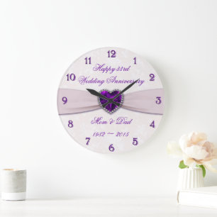 Damask 33. Hochzeitstag Mauer Uhr