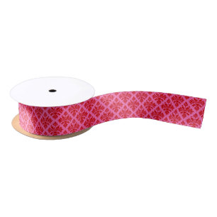 Damask #3 Small DIY Colors Hot Pink Red Satinband