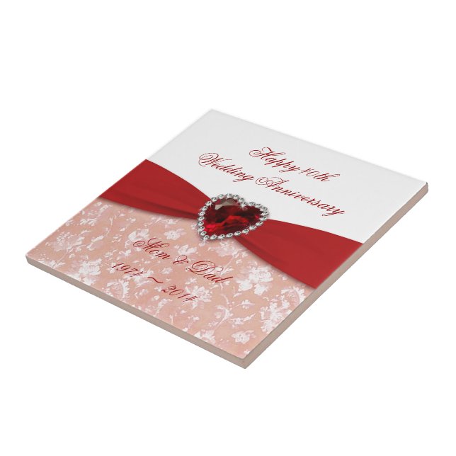 Damask 40. Hochzeitsszenario Fliese (Seite)