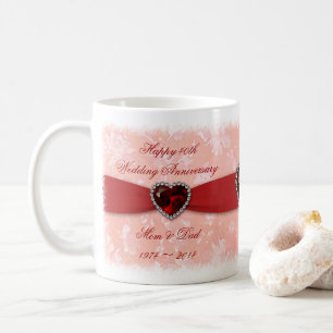 Damask 40. Hochzeitstag Tasse