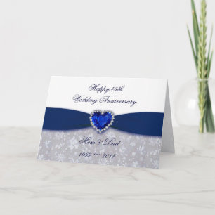 Damask 45. Hochzeitsjubiläums-Gratularkarte Karte