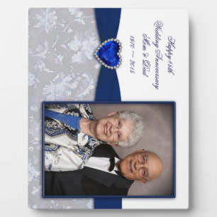 Damask 45. Hochzeitstag Foto Plaque Fotoplatte