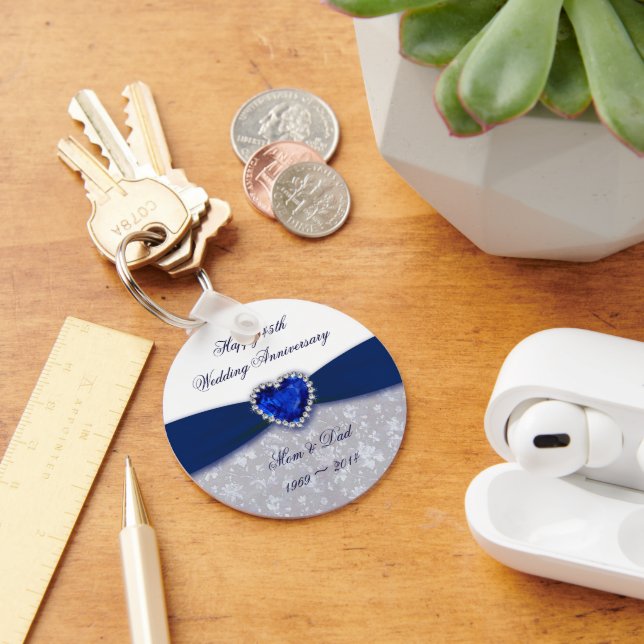 Damask 45. Jahreshauptkette für Hochzeit Schlüsselanhänger (Schreibtisch)