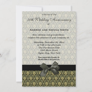 Damask 50. Hochzeitstag Einladung