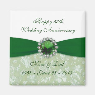 Damask 55. Hochzeitsjubiläumsmagnet Magnet