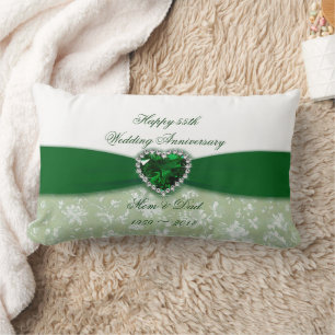 Damask 55. Hochzeitstag Lendenkissen