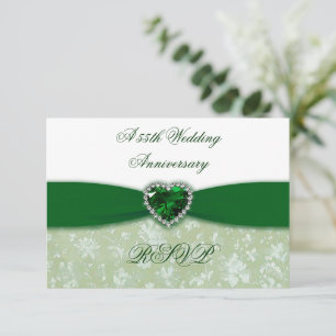 Damask 55. Hochzeitstag UAWG RSVP Karte