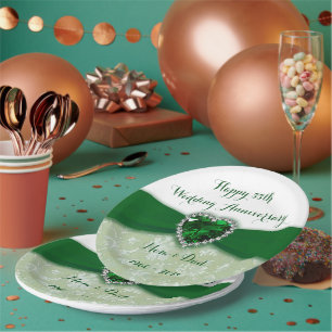 Damask 55. Jahrestags-Papierplatte Pappteller