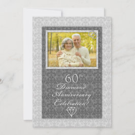 Damask 60. Diamond Wedding Anniversary Party Einladung