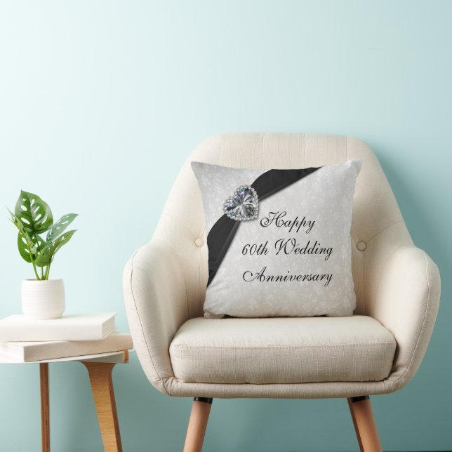 Damask 60. Hochzeit-Jubiläum-Kissen Kissen (Stuhl )