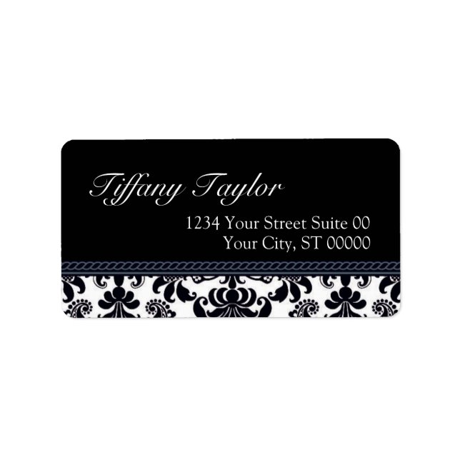 Damask Address Label 1 1/4" x 2 3/8" Adressaufkleber (Vorne)