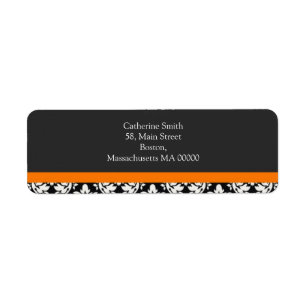 Damask Address Labels mit Orange