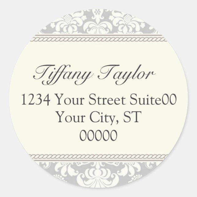 Damask Address Sticker (Vorderseite)