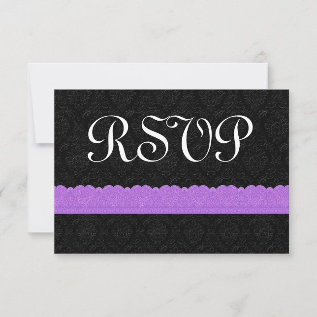 Damask and Lace UAWG Response Card V054 RSVP Karte (Vorderseite)