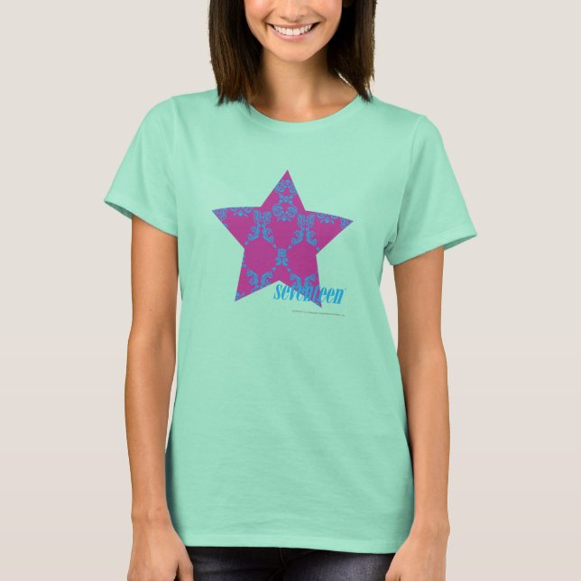Damask Aqua-Lila 3 T-Shirt (Vorderseite)