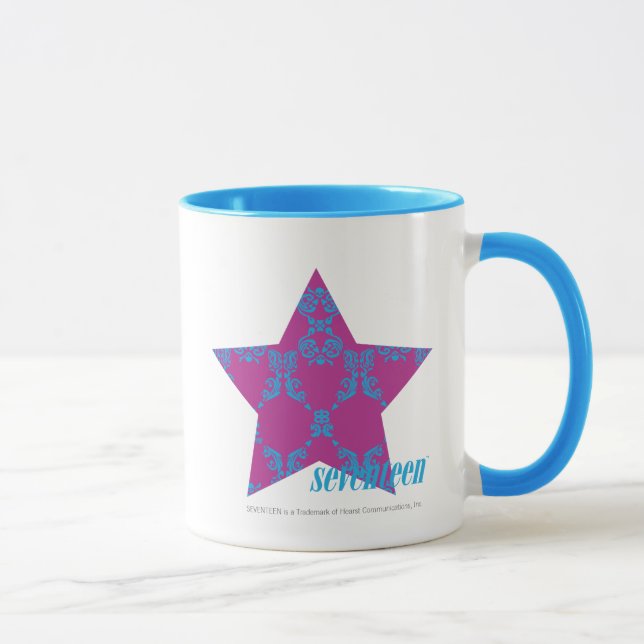 Damask Aqua-Lila 3 Tasse (Rechts)
