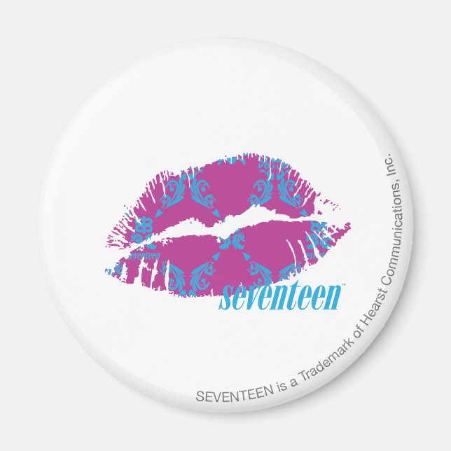 Damask Aqua-Lila Magnet (Vorne)