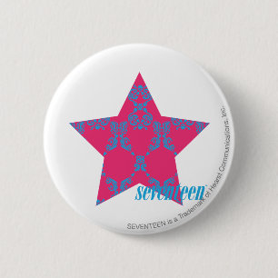 Damask Aqua-Magenta 2 Button