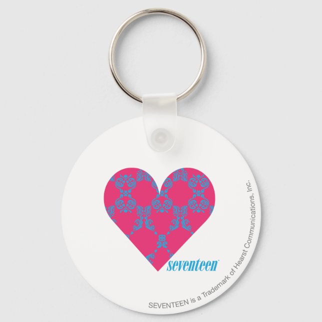 Damask Aqua-Magenta 4 Schlüsselanhänger (Vorderseite)