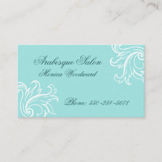 Damask Aqua, Türkis und White Business Card Visitenkarte